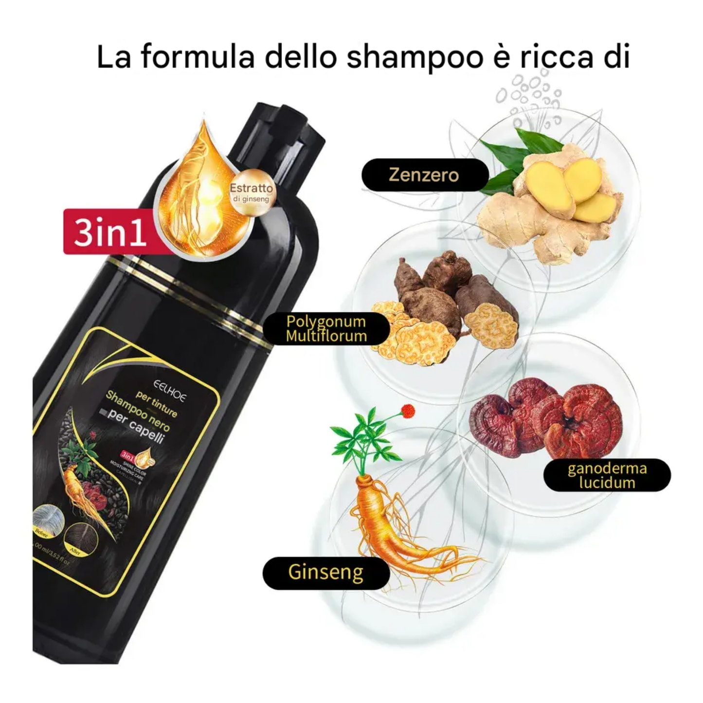Shampoo per capelli grigi e bianchi
